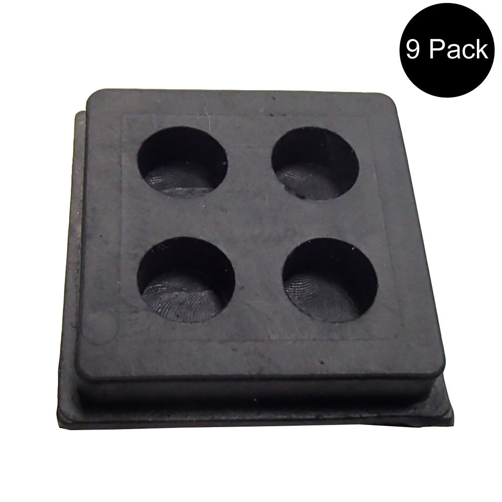 Set of (9) 2" x 2" x 3/4" Anti Vibration Heavy Duty All Rubber Isolation Pads