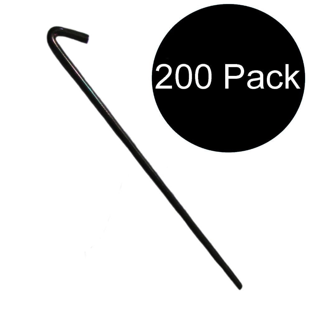 (200) Heavy Duty 10" Steel Tent Garden Pegs/Stakes Premium Tree Balloon Tarp