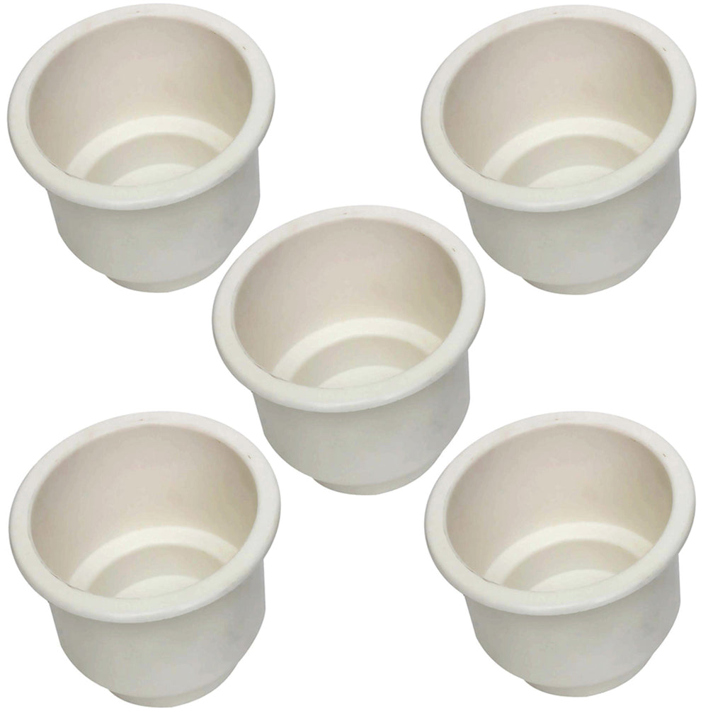 5 Pack White Plastic Cup Drink Can Holder for Boat Car Yacht Rv