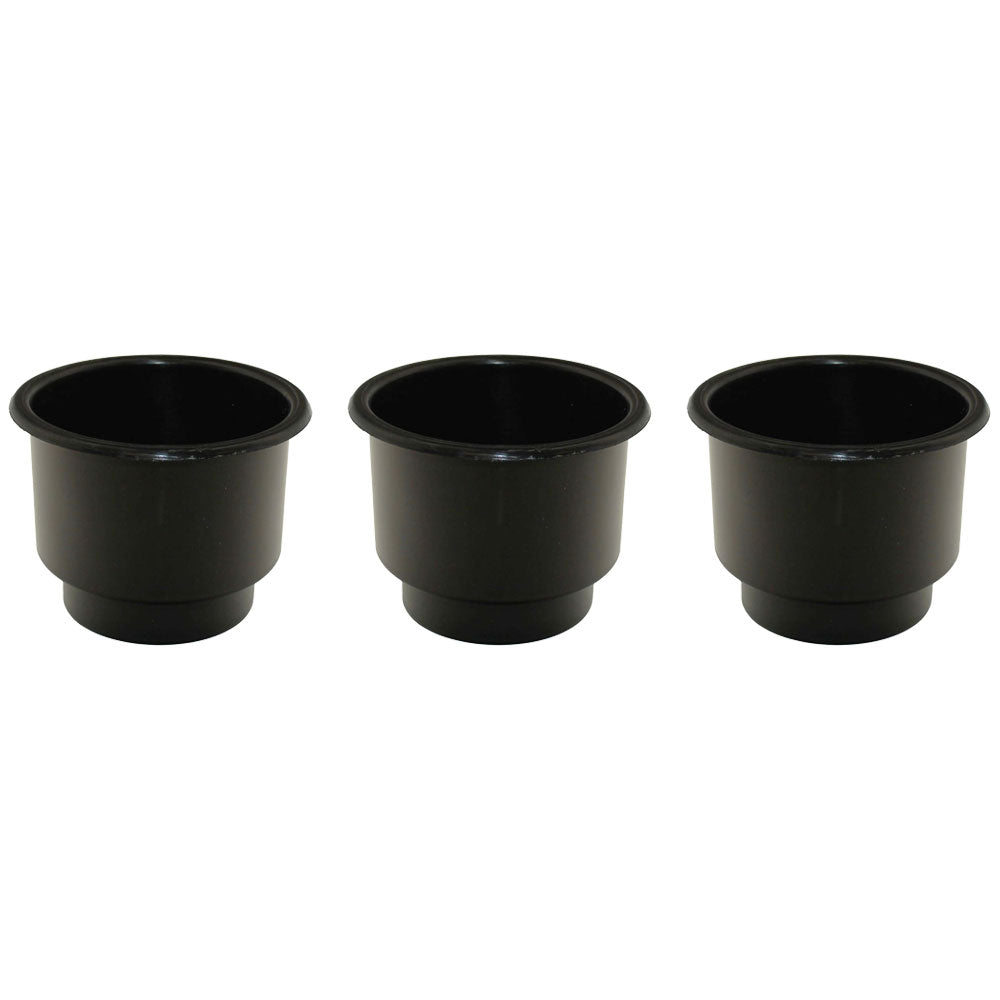 (3 Pack) Large Jumbo Cup Holders Black Plastic Boat RV Car Truck Insert