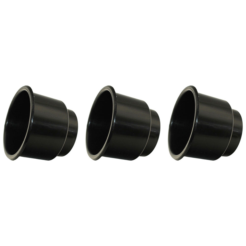 Qty 3: Black Plastic Cup Holder (Jumbo) Fits Universal Products