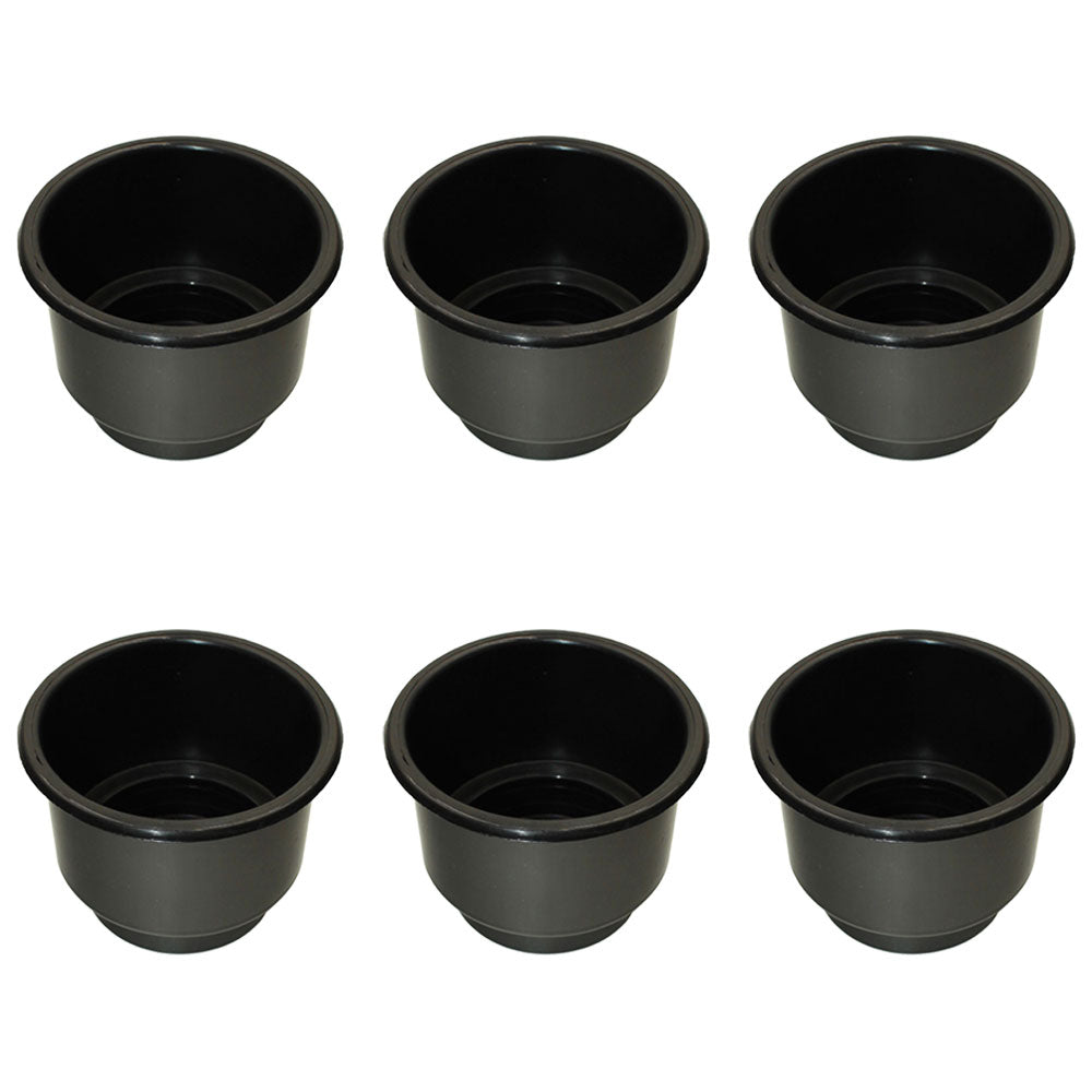 6 Pack- Black Two tiered Plastic Drink Cup Can Holder Fits Boats RVs Pontoons