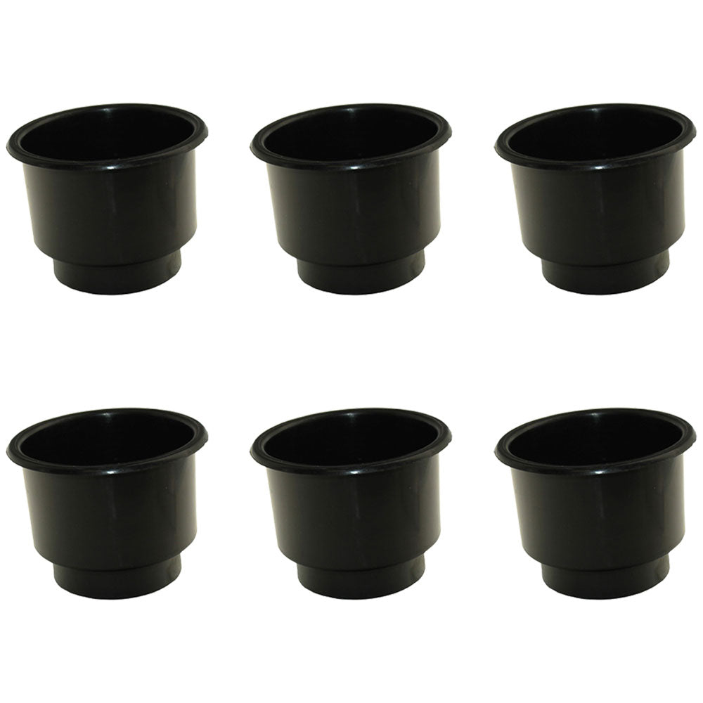 6 Pack Black Two Tiered Plastic Drink Cup Can Holder for Boats RV Pontoon Seadoo