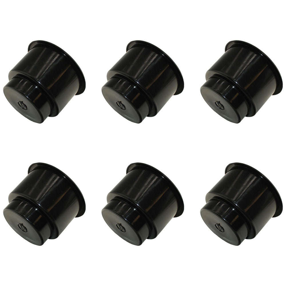 Qty 6: Black Plastic Cup Holder (Jumbo) Fits Universal Products
