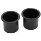 2 Black Plastic Cup Holders Boat RV Car Truck Inserts Universal Size