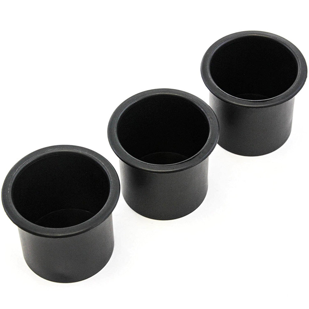 Set of (3) Black Drink Holder Plastic Boat Cup Holder 2 7/8 Inch Cups