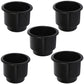 Five (5) Plastic Black Drink Holder With Drain Hole for Cars RVs Campers Boats a