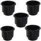 (5) Black Plastic Cup Holder W/ Drain Hole For Boats Pontoons RVs Campers