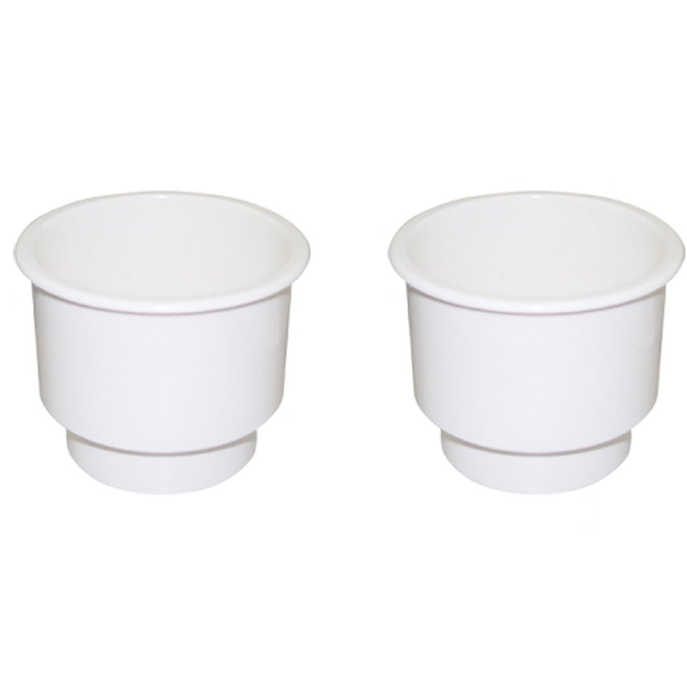 Two New Recessed Plastic Cup Drink Can Holder with Drain for Boats, Trucks, Cars