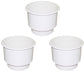 Qty 3: White Plastic Cup Holder w/ Drain Hole Fits Universal Products