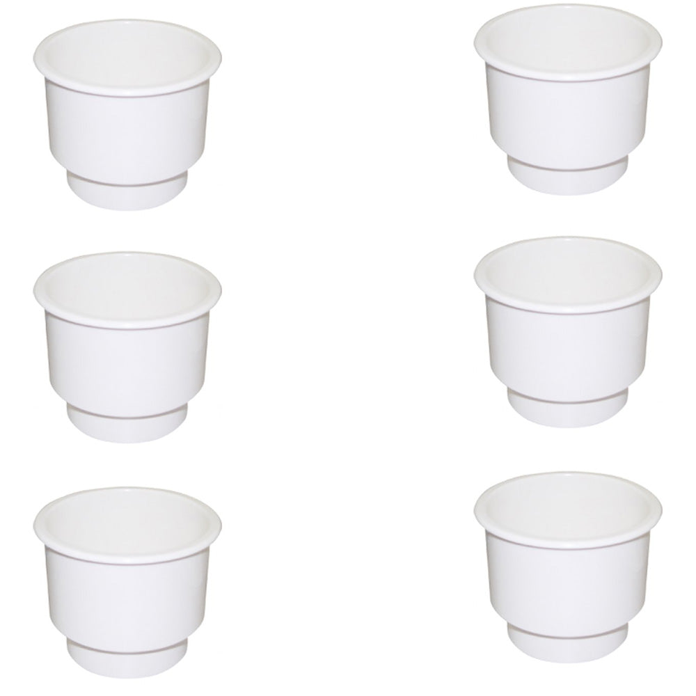 6 Pack Boat Plastic Cup Drink Can Holder with Drain for Marine RV Car Pontoon