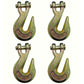 (4) G70 3/8" Clevis Grab Hooks Tow Chain Hook Flatbed Truck Trailer Tie Down