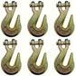 6 G70 3/8" Clevis Grab Hooks Wrecker Tow Chain Flatbed Truck Trailer Tie Down