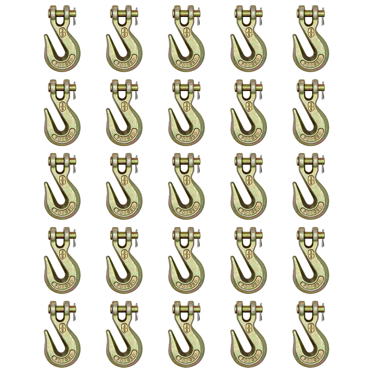 (25) G70 3/8" Clevis Grab Hooks for Wrecker Tow Chain Flatbed Trailer Tie Down