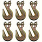 6 G70 3/8" Clevis Grab Hooks Wrecker Tow Chain Flatbed Truck Trailer Tie Down