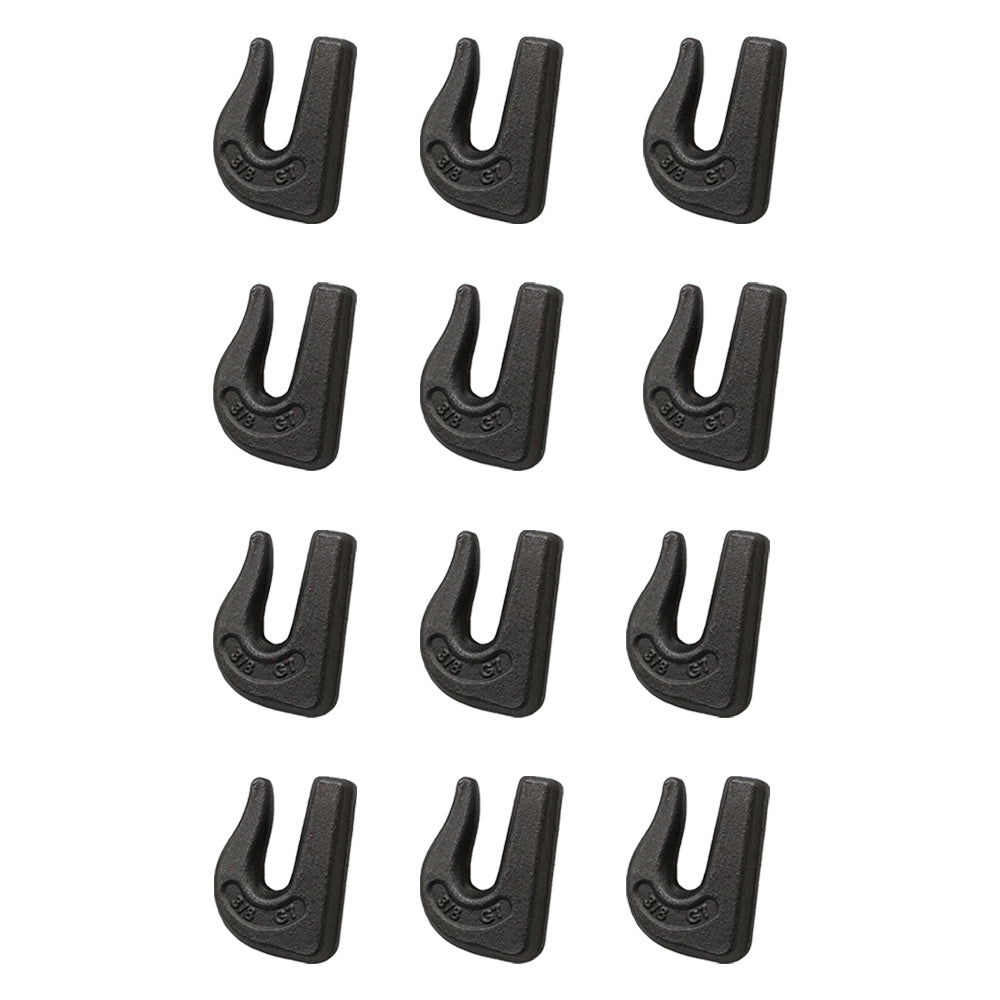 12 Weld On Grab Chain Hooks 3/8" G70 Wll 6,600 Bucket Trailer Rigging 0900104