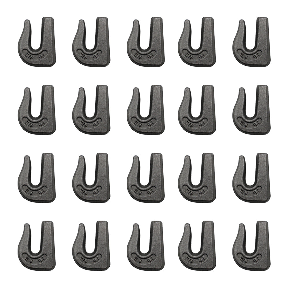 20 Weld On Grab Chain Hooks 3/8" G70 Wll 6,600 Bucket Trailer Rigging 0900104