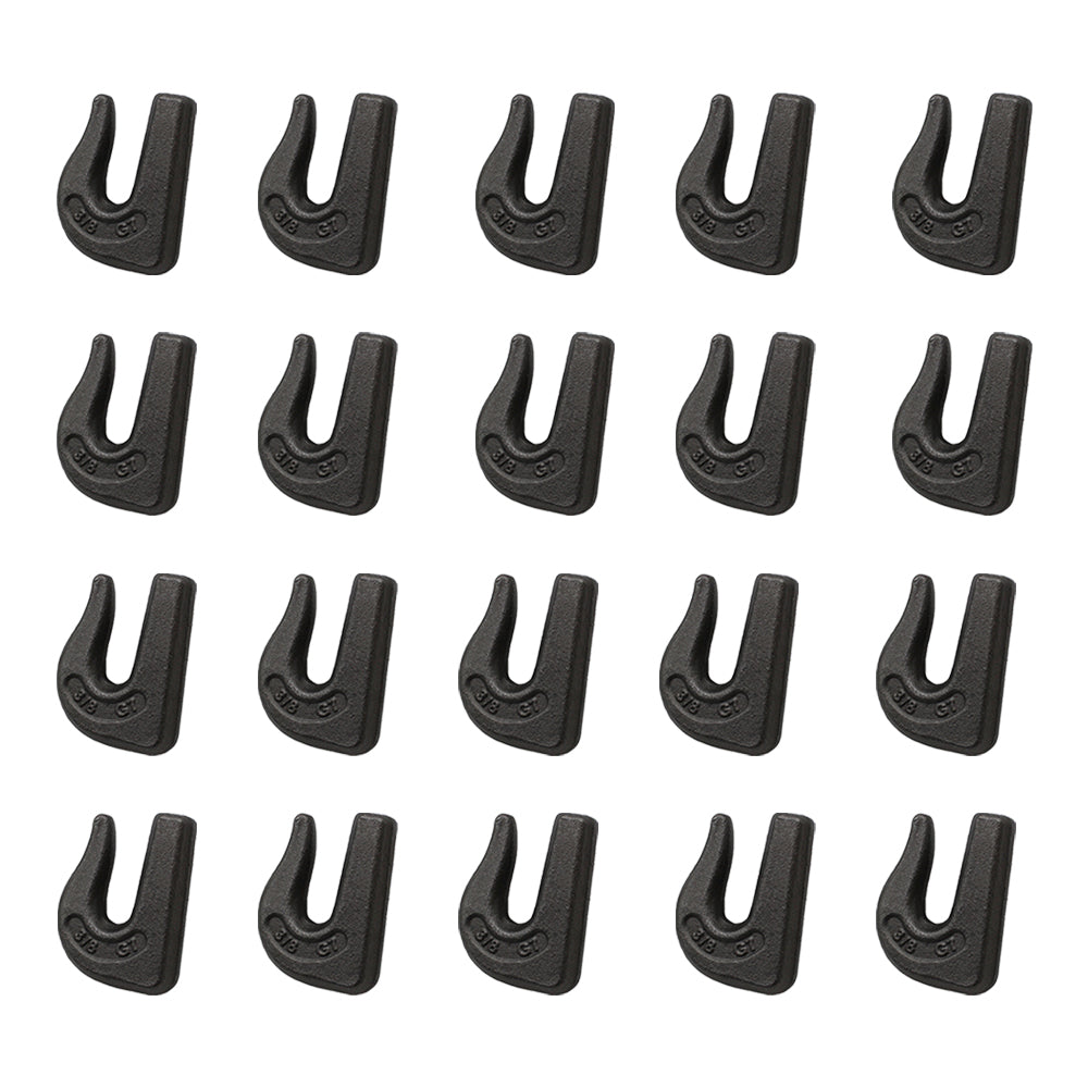 20 Weld On Grab Chain Hooks 3/8" G70 Wll 6,600 Bucket Trailer Rigging 0900104