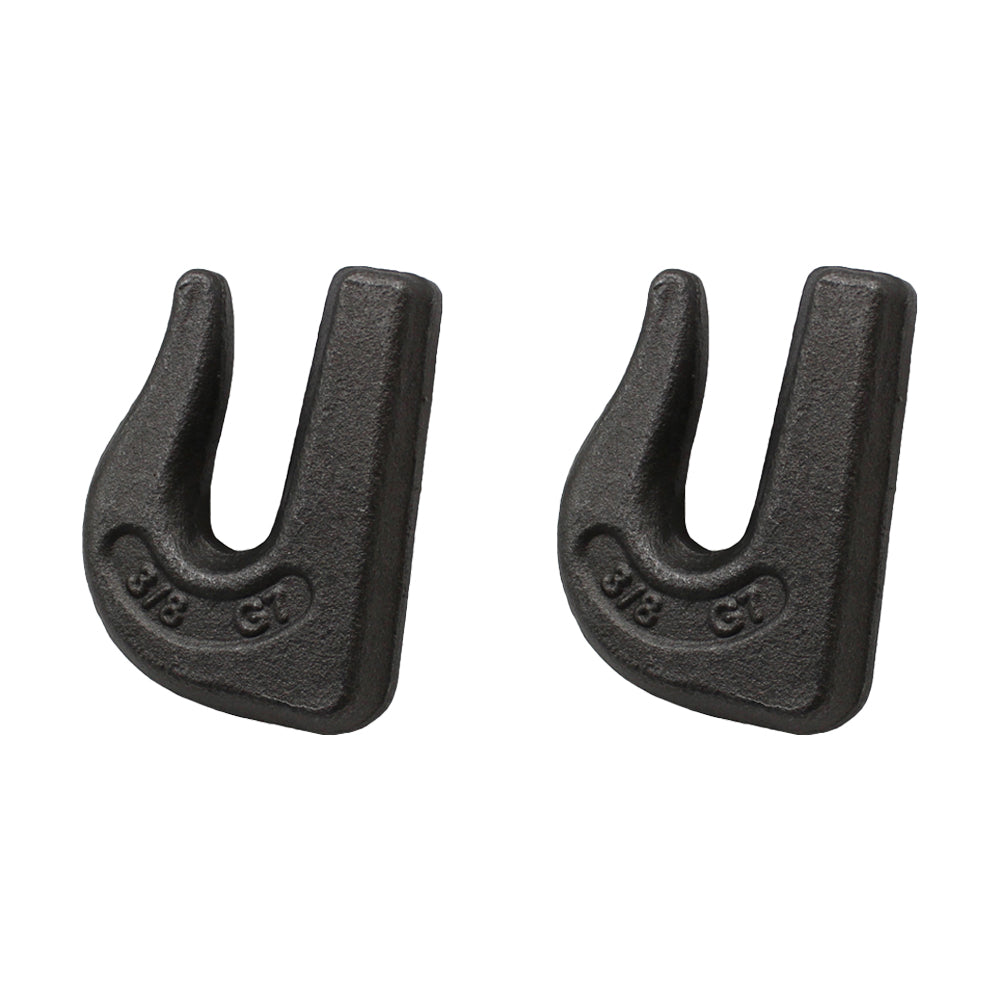 0900104 Weld On Grab Chain Hook 3/8 Inch Grade 70, 6,600 Lb WLL, 2 Pack