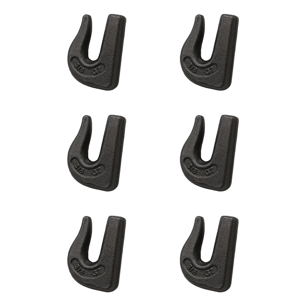Bundle Of 6 - 3/8" G70 Weldable Grab Hook For Chain, Tow, Rigging, Weld On New
