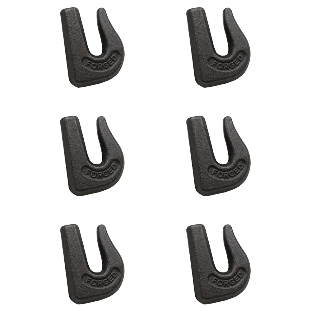 6pc 3/8 Weld On Grab Tow Chain Hook Bucket Trailer Tractor Rigging Forged Steel
