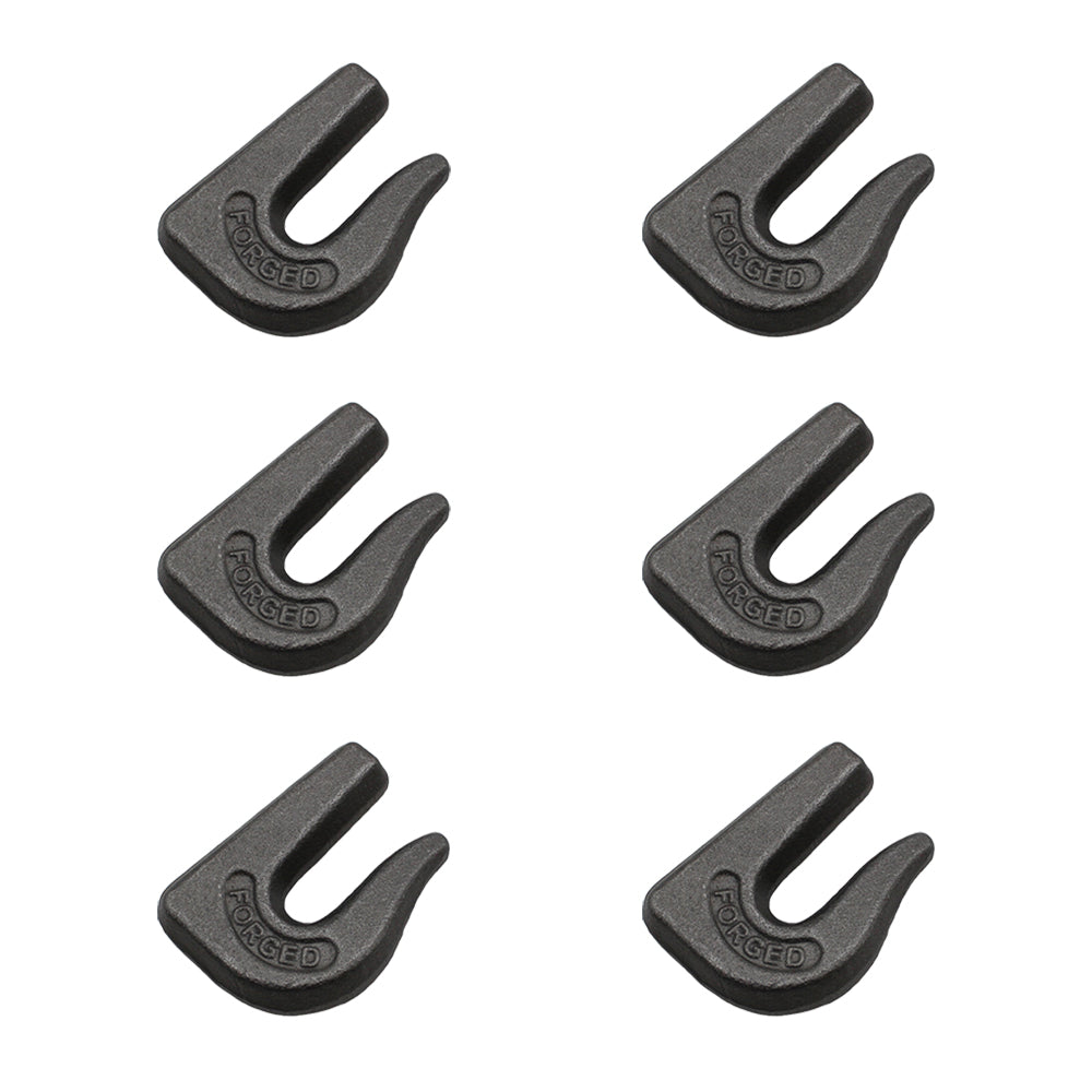 Set of 6 Weldable / Weld on G70 Grab Hook 3/8" Chain Tow Rigging Truck Trailer