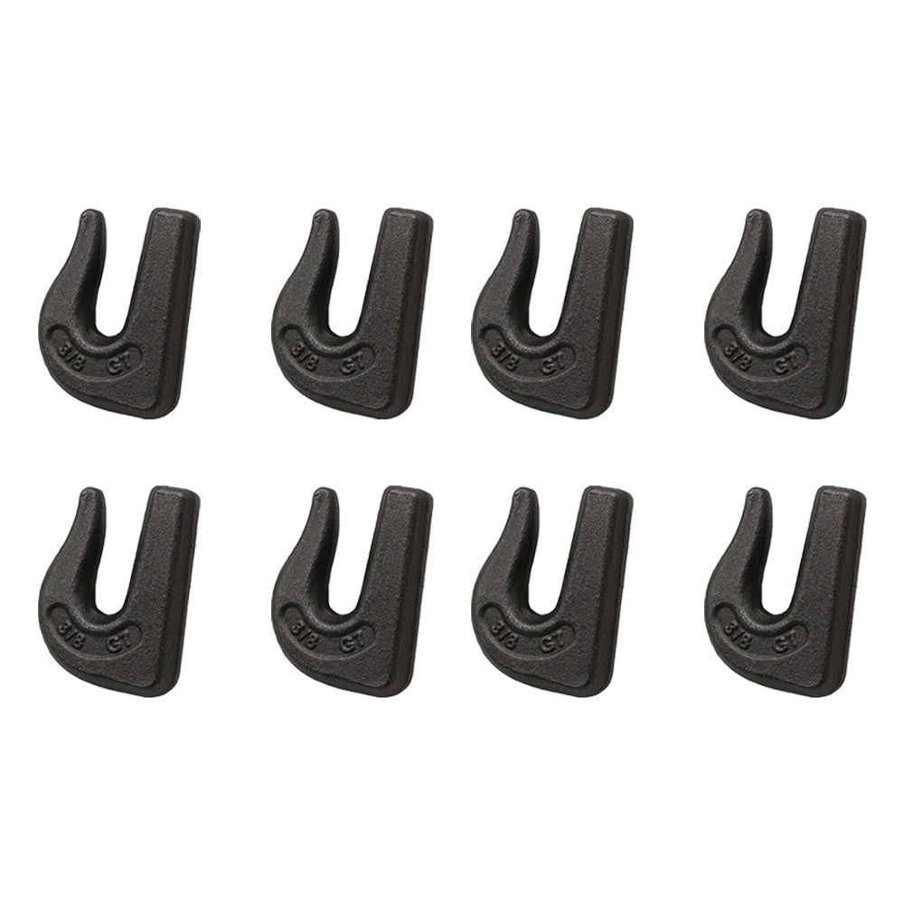 8 Weld On Grab Chain Hooks 3/8" G70 Wll 6,600 Bucket Trailer Rigging 0900104
