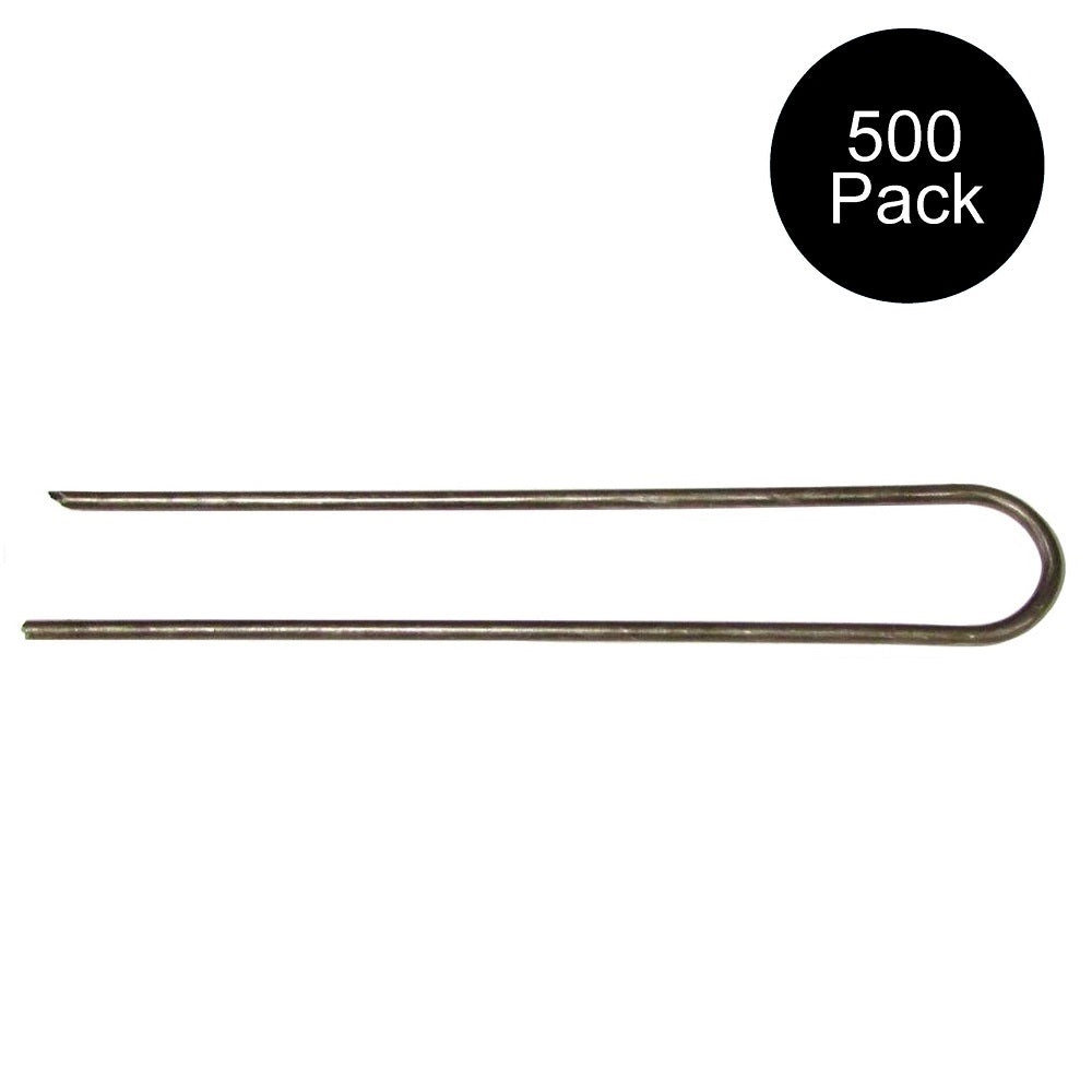500 6-Inch Landscape Staples SOD Garden Stakes Round Top Anchor Chisel Ends 11Ga