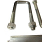 Trailer Leaf Spring Axle 9/16" U-Bolt Kit - 2" Square Head 4-1/8" W x 6-1/4" H