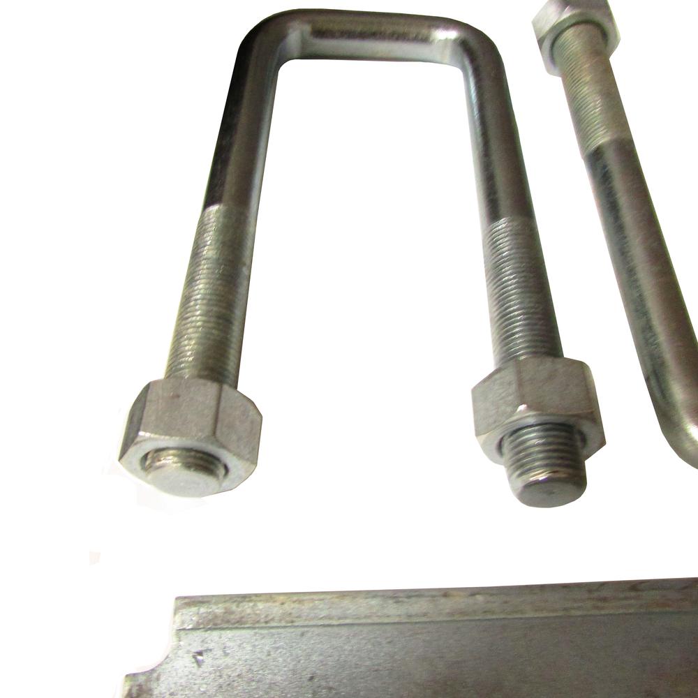 Trailer Leaf Spring Axle 9/16" U-Bolt Kit - 2" Square Head 4-1/8" W x 6-1/4" H