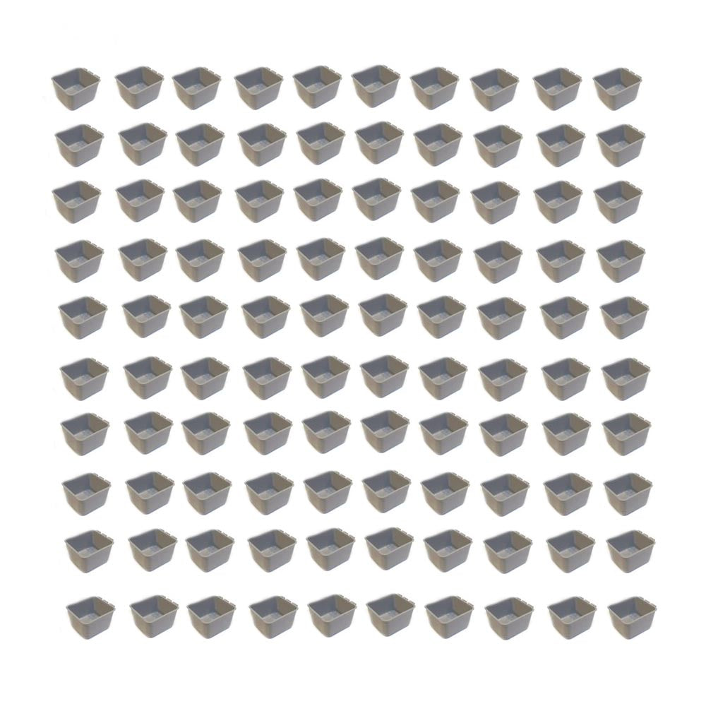 (Pack of 100) Gray Cage Cups hold 1 Pint (16 fl oz) to Hang Feed & Water for Pet
