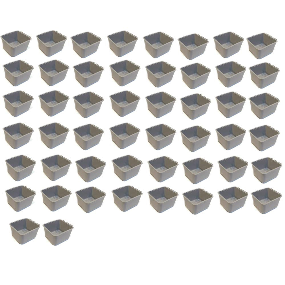 (Pack of 50) Gray Cage Cups hold 1 Pint / 16 fl oz to Hang Feed & Water for Pets