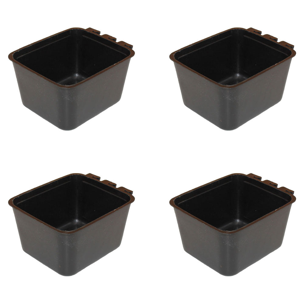 Cage Cups 4-pk Black 1 Pint/16 fl oz Hanging Feed & Water Cups Chicken Poultry