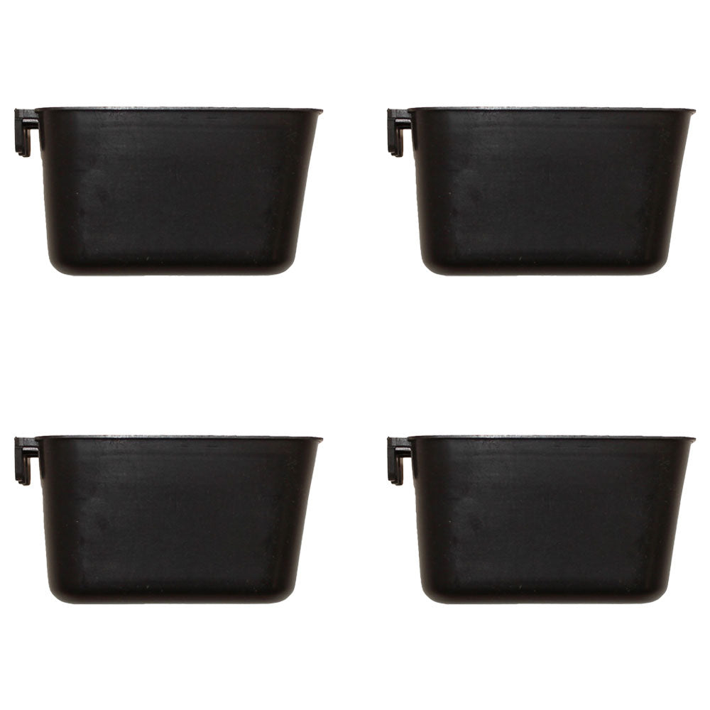 Cage Cups 4-pk Black 1 Pint/16 fl oz Hanging Feed & Water Cups Chicken Poultry