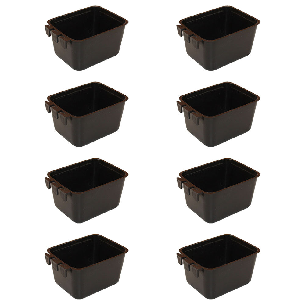 Cage Cups 8-pk Black 1 Pint/16 fl oz Hanging Feed & Water Cups Chicken Poultry