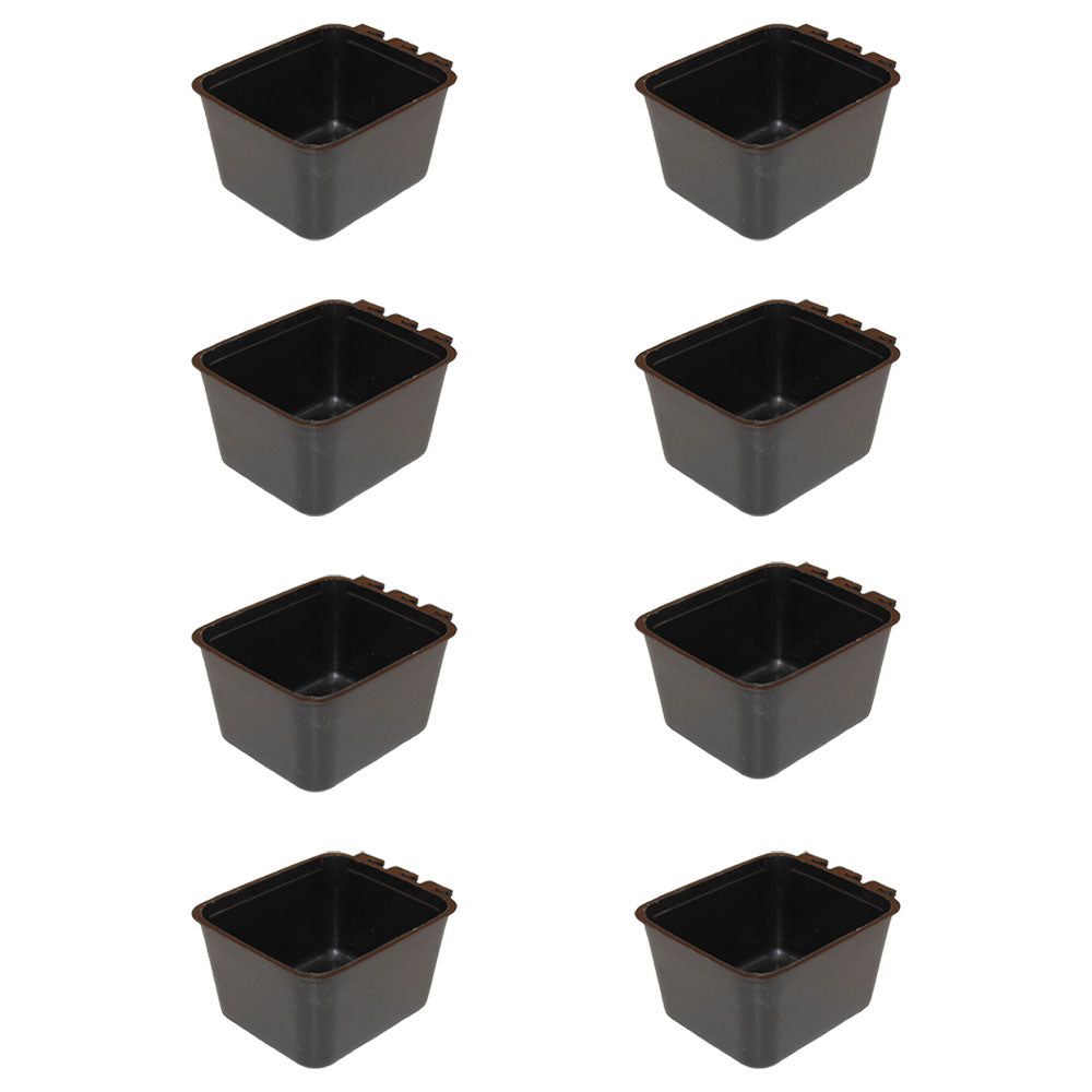Cage Cups 8-pk Black 1 Pint/16 fl oz Hanging Feed & Water Cups Chicken Poultry
