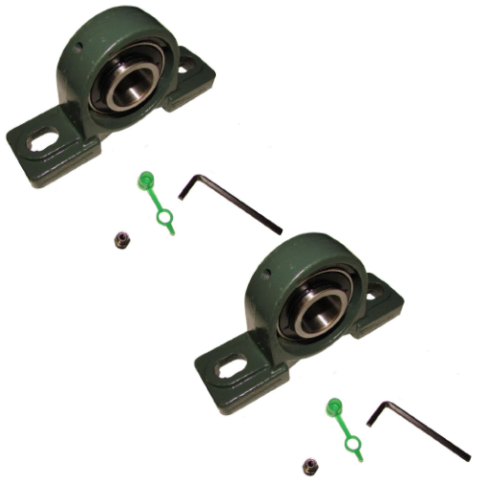 2 PC 1" Salt Spreader Pillow Block Bearing w/ Zerk Bottom UCP205-16 Solid Base