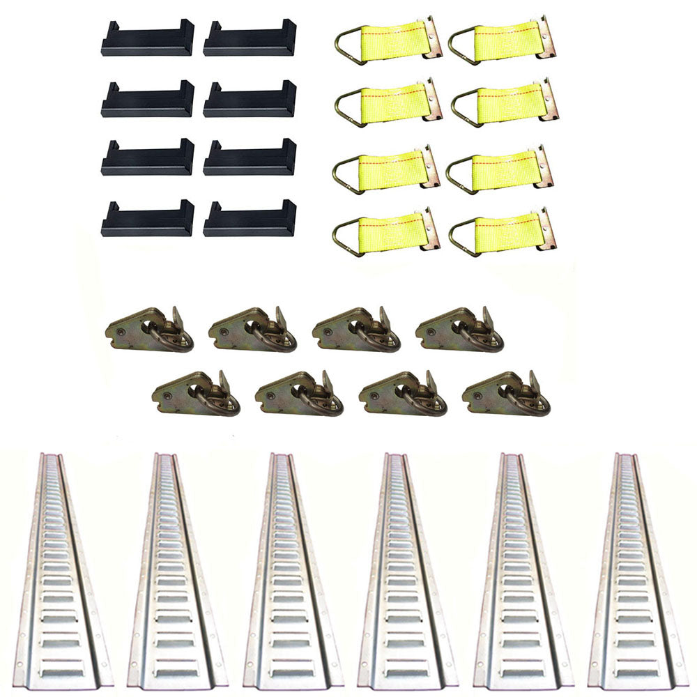 Set of 5 Foot E-Tracks with End Covers, O-Rings and Tie Straps 660001 5HETZ