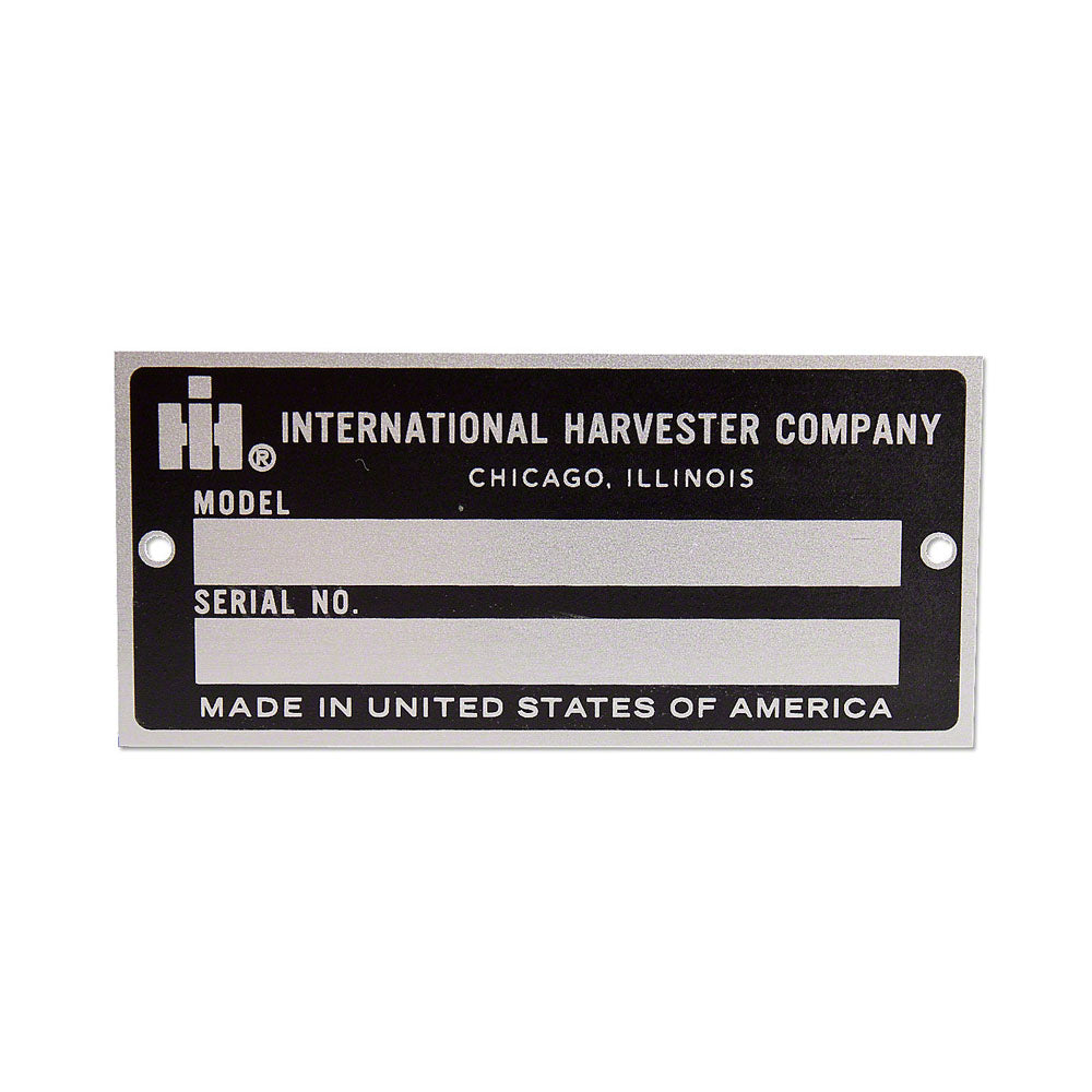 IHS1589 Blank Serial Number Tag With Rivets - Fits International
