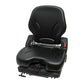 Black Vinyl Low-Profile Heavy Duty Seat w/ HD Single Lock Slide Rails Fits CAT