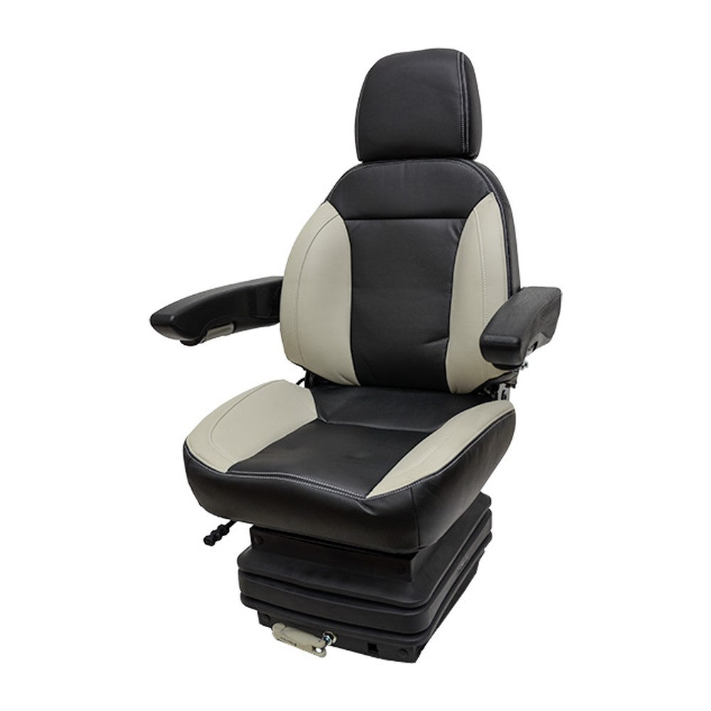 Heavy Duty Black/Gray High Back Mechanical Suspension Fully Adjustable Seat