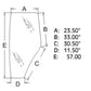 LH Door Glass Fits John Deere Replaces R198624-LH