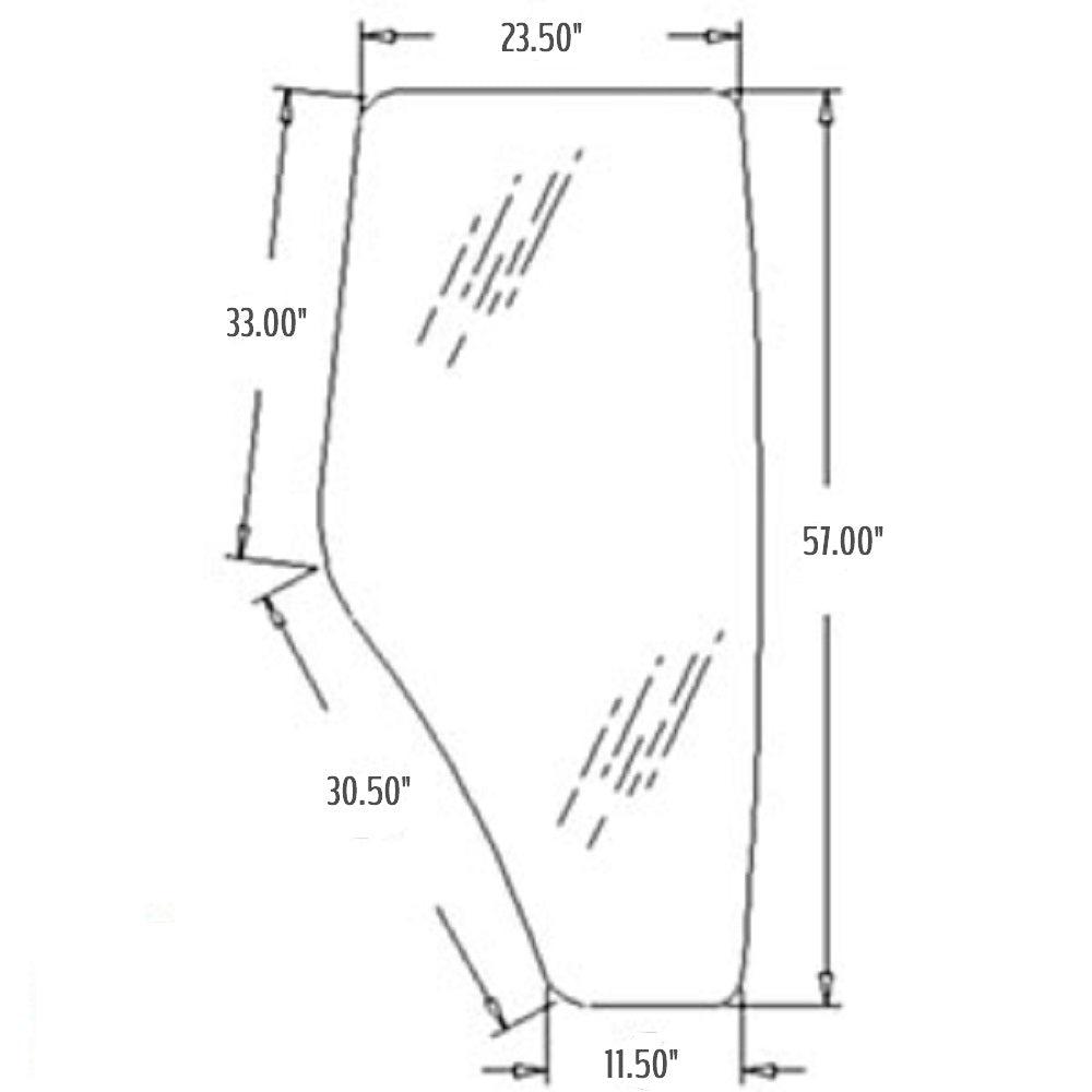 Cab Glass - Right Hand Door Fits John Deere Replaces R198625