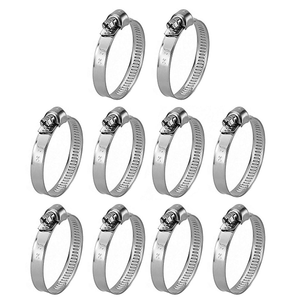 Pack of 10 Hose Clamps Fits Case-IH Harvester Tractor Models 1 1/16"- 2"
