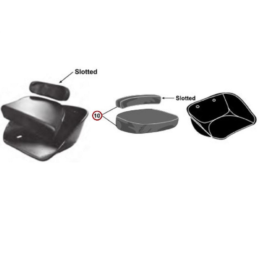 New Black Seat Cushion Set with Backrest & Bottom Cushion Fits Massey Ferguson M