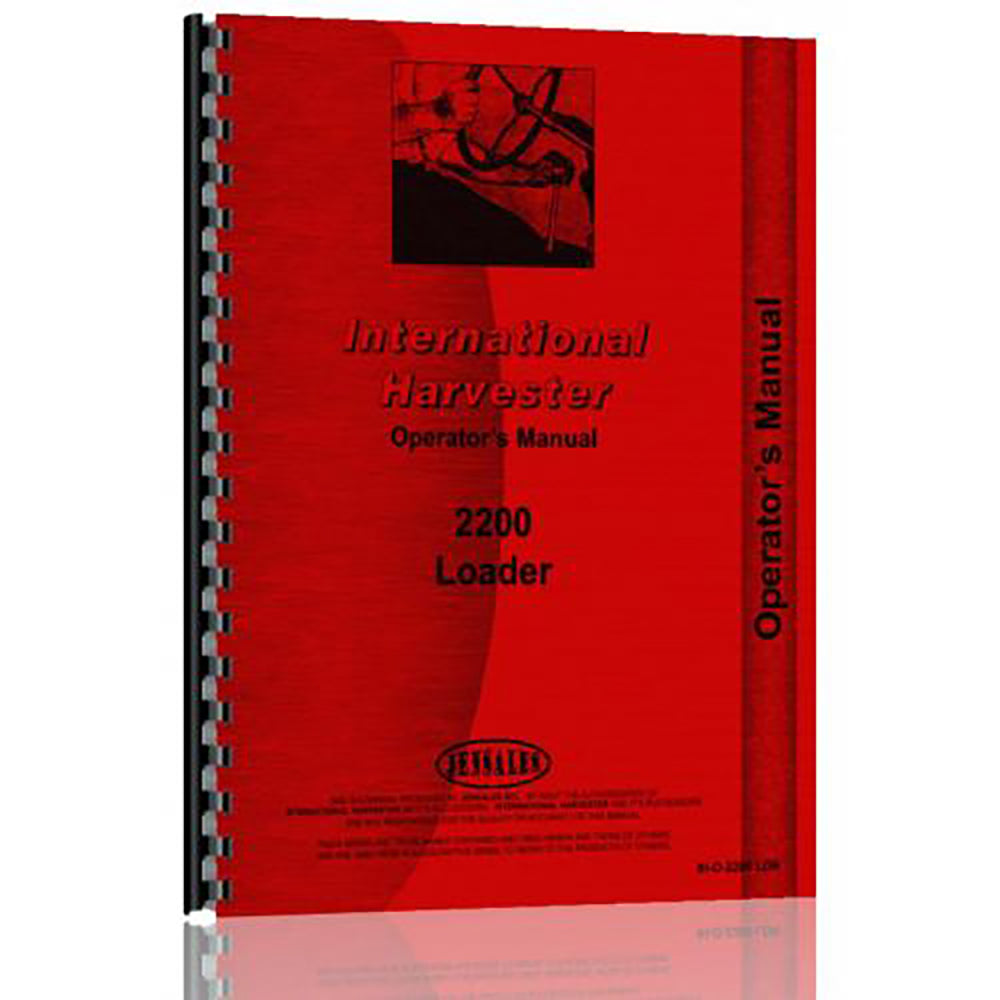 New Operator Manual for  Fits International Harvester 2200 Tractor