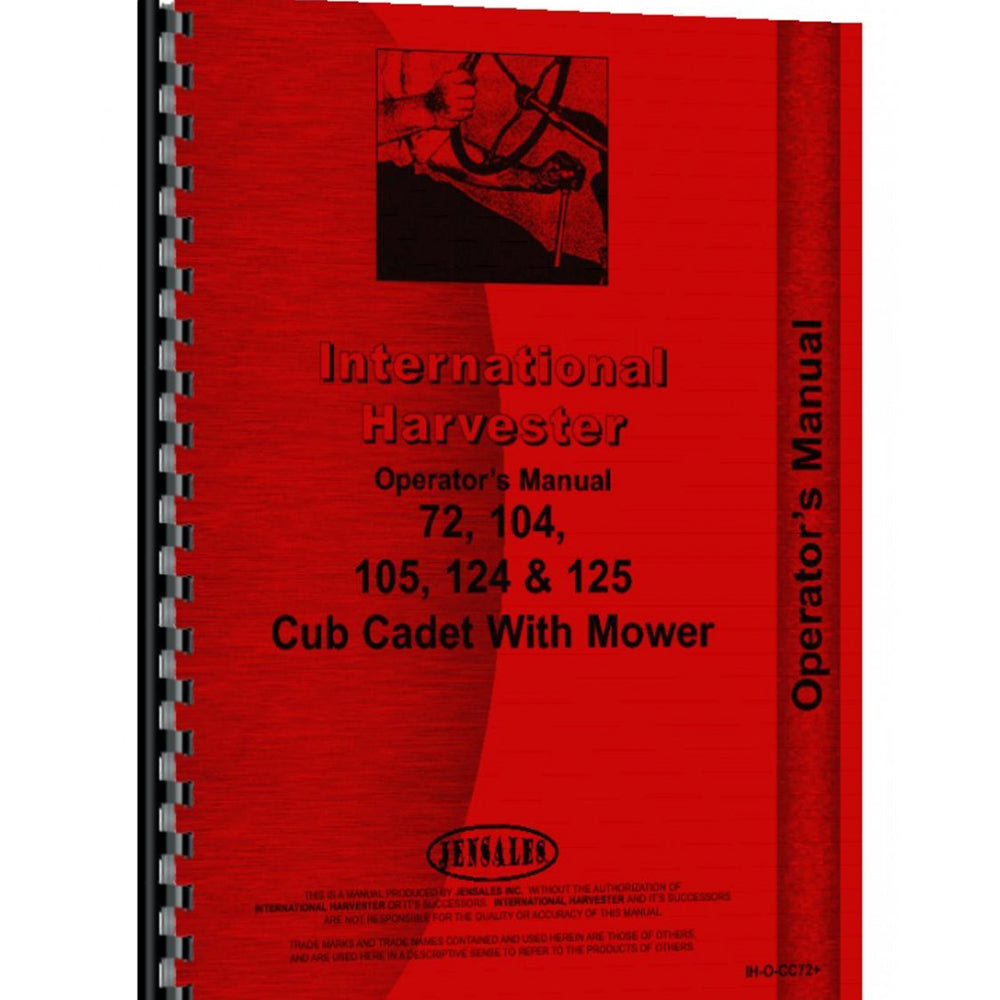 Tractor Operators Manual Fits International Harvester Fits Cub Cadet 125 Tractor