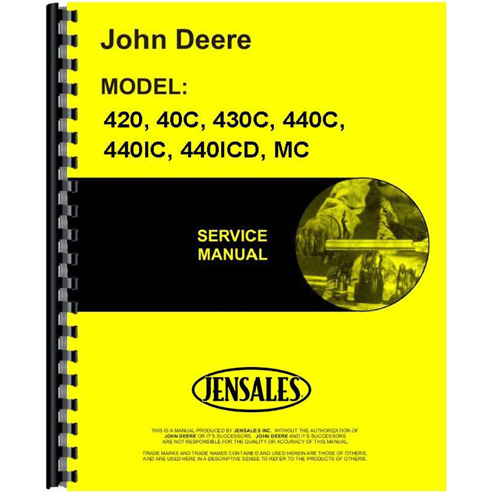 New Service Manual Fits John Deere Crawler Model 440IC