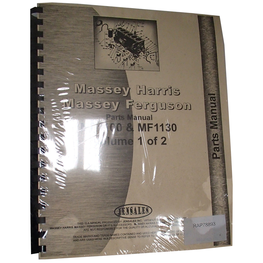 Parts Manual Fits Massey Ferguson 1100 Tractor