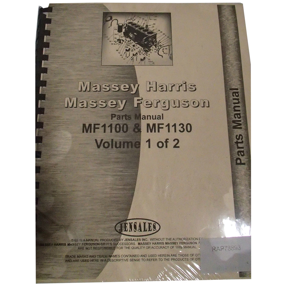 Parts Manual Fits Massey Ferguson 1100 Tractor